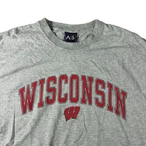 Vintage Wisconsin Badgers Graphic Shirt Mens XXL Spell Out Gray University Y2K